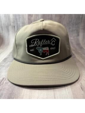 Cavendar's Rafter C Ranchwear Texas Flag Cow Rope Hat Snapback Tan Cap